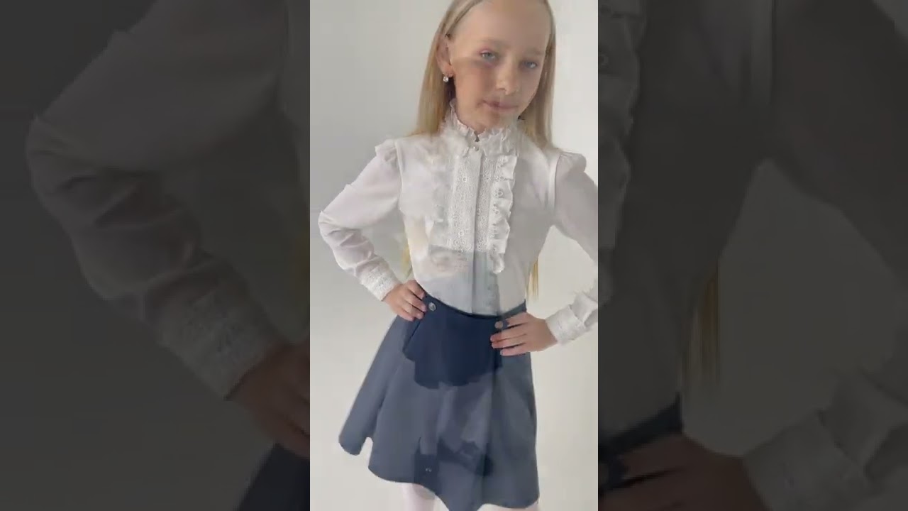 Блузка Lanson Kids с кружевом и рюшами белая купить по цене 899.9 руб