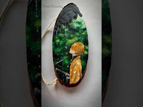 Zenitsu Drawing On Wood. #shorts