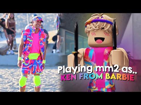 PLAYING MM2 AS KEN FROM BARBIE.. (Murder Mystery 2)