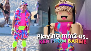 PLAYING MM2 AS KEN FROM BARBIE.. (Murder Mystery 2)