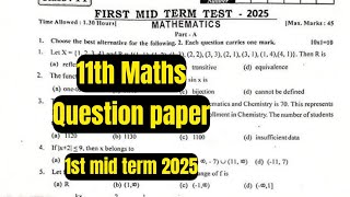 11th Maths question paper-1st mid term 2025