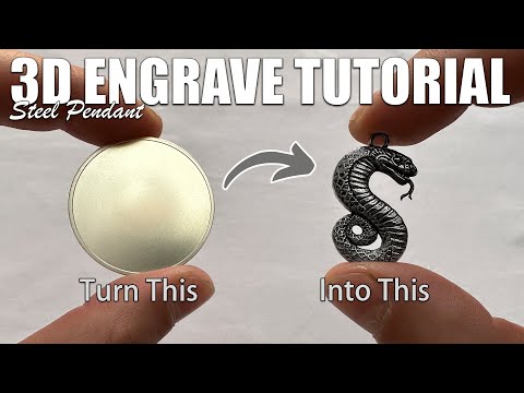 Deep Engrave A Snake Pendant - DIY Tutorial & Fiber Laser Settings