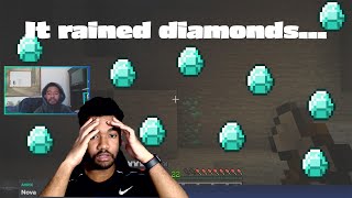 30 DAYS TO BEAT MINECRAFT... DAY 2 (IT RAINED DIAMONDS!!!)