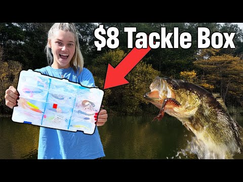 $8 MYSTERY tackle box challenge! We get one lure to catch fish!