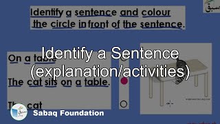 Identify a Sentence (explanation/activities)
