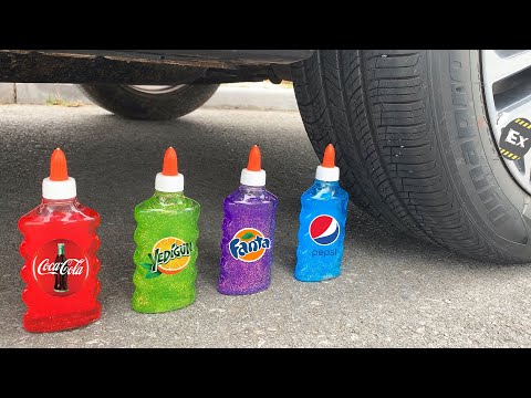 Experiment Car vs  Soda, Fanta bottles, Pepsi, Mtn Dew, Coca Cola vs Mentos Giant Underground