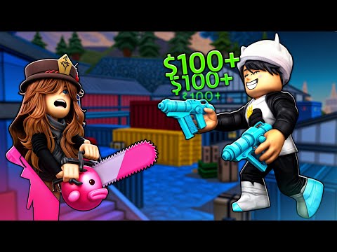 روبلوكس : كل جيم تكسبه = 50 روبوكس ضد اختي في ab gaming roblox rivals !! 💥🤯