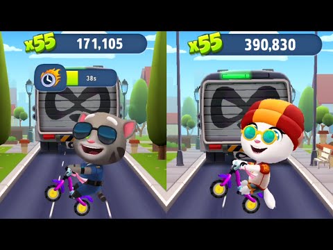 Talking Tom Gold Run Cycle Tour event - Skater Angela vs Officer Tom - Android Gameplay