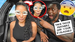 Wearing the World’s LONGEST & UGLIEST EYELASHES in Public To See My Fiance’s Reaction! *HILARIOUS*