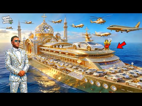Franklin Touch Anything Become Diamond & Ship Gold Life! in GTA 5 | SHINCHAN and CHOP