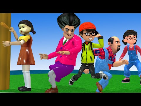 Scary Teacher 3D vs Squid Game Hide Seek Game 5 Times Challenge Miss T vs 4 Neighbor Loser