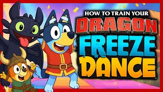 🐉 Bluey’s Viking Freeze Dance ❄️🎉How to train your Dragon Brainbreak🐲Just Dance with Toothless!