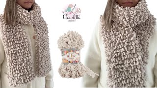 Easy Loop Yarn Scarf Tutorial | Finger Knitting for Beginners