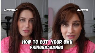 How To Cut Your Own Fringes / Bangs. At home #hairstyle  #haircut