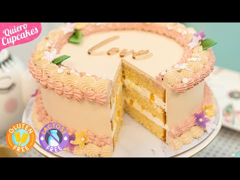 TARTA DE CUMPLEAÑOS SIN GLUTEN Y SIN LACTOSA | PASTEL DECORADO CON MANGA PASTELERA | QUIERO CUPCAKES