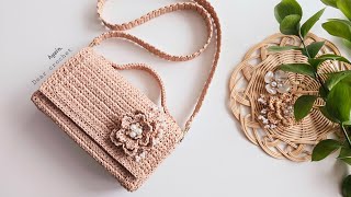 디링나비 라피아 꽃진주가방 crochet butterfly Dring bag