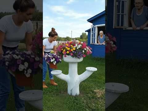 What can be done with an old tree stump? 🪵 #DIY #landscapedesign