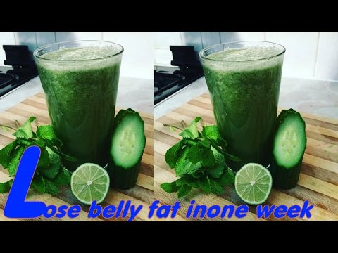 How To Lose Belly Fat In One Week With A Smoothie Drink Made With Lime, Cucumber And Mint