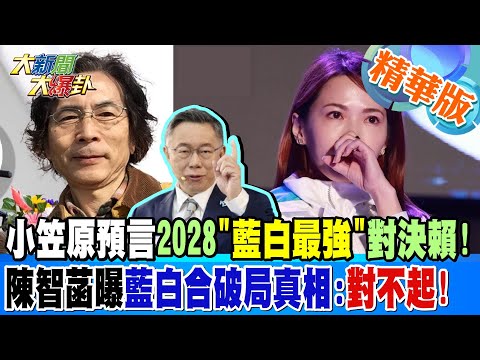 小笠原預言2028"藍白最強"對決賴!陳智菡曝藍白合破局真相:對不起!【#大新聞大爆卦】精華版2 20250110@大新聞大爆卦HotNewsTalk