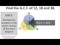 Finding G.C.F. and L.C.M. Using Prime Factorization and Venn Diagrams