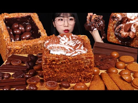 로투스 초코 푸딩 크림 범벅 디저트 먹방! Lotus Biscoff Chocolate Pudding Cream ASMR MUKBANG eating sounds