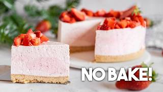 NO-BAKE Strawberry Cheesecake 🍓❤️ | Easy & Creamy Strawberry Cheesecake Recipe