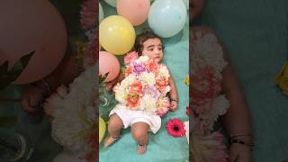 Ayla's floral themed birthday 💐🎂#4monthbirthday#monthlybirthdayshorts#ytshorts #reels#celebration