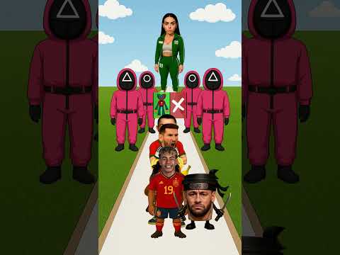 ¿Quién sobrevive al Juego del Calamar?🦑 Messi🧠 vs Ronaldo🐐 vs Neymar✨ vs Speed🔥 – ¡Ella Decide!❌