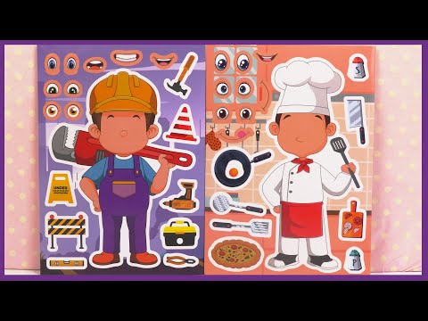 Professions Crée ton Personnage Chef Cuisinier, Ouvrier| Autocollants