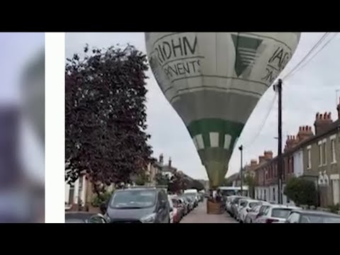 YouTube video thumbnail: Hot Air Balloon Makes Emergency Landing in Middle of UK Neighborhood