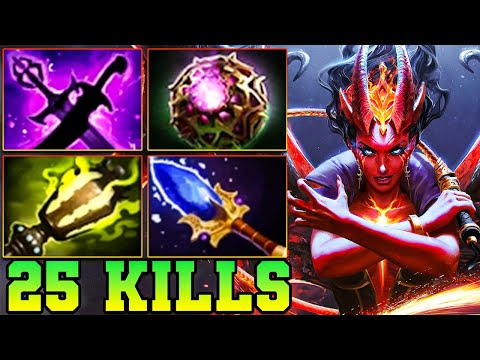 25 Kills QOP Dota 2 Mid Lane Beast - Best Queen Of Pain Dota 2 Gameplay Guide Build 7.39