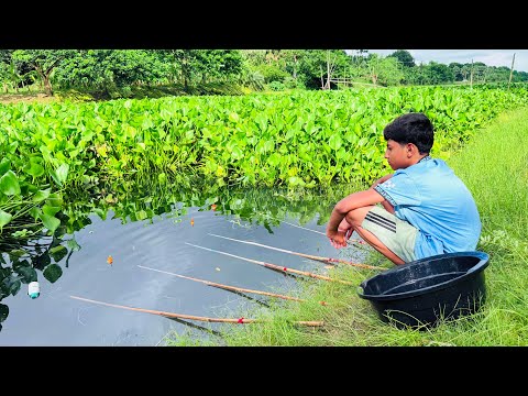 Nicely Unbelievable Fishing Technique || Asian Boy Hunting Fish By Fish Hook From River || (Part-03)