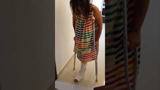 Crutches with Leg cast