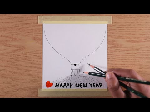 New Year Drawing with Oil Pastels / Step by Step