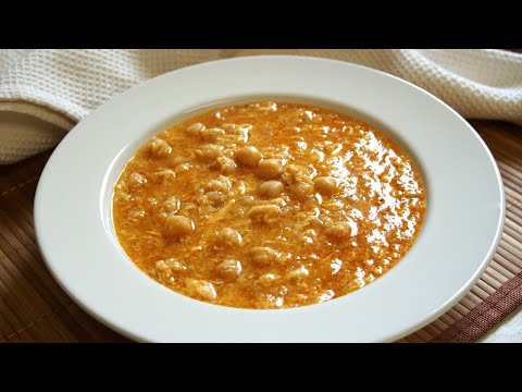 SOPA RAPIDA DE HUEVO Y GARBANZOS SABROSA Y NUTRITIVA