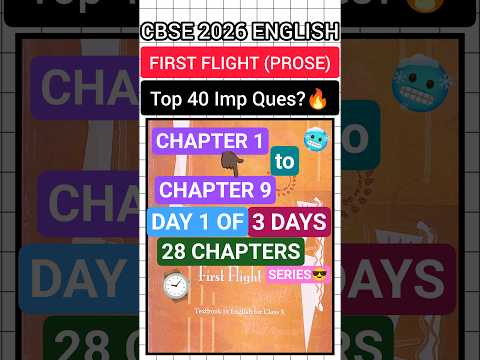 Class 10 First Flight Prose Top 40 Important Questions🔥 | Class 10 Eng Lang & Lit Important Question