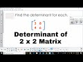 Determinant of a 2x2 Matrix Quiz