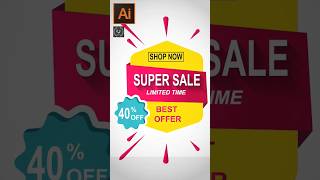 Adobe illustrator CC Tutorial - How to make Vector Sales Banner Design #illustrator #shorts