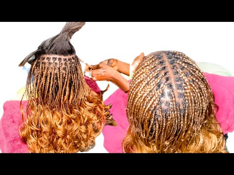 LAYERED KNOTLESS FRENCH CURLS BRAIDS ON NATURAL HAIR | SALON WORK / 10 MINS Hair