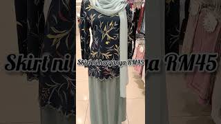 Blouse printed border sulam matching dengan skirt@AAA 2024 nor vlogs #blouse #skirt #shorts