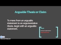 Argumentative Thesis and Persuasive Writing