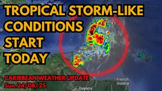 Tropical Disturbance Bringing Impacts Today to the Caribbean • 24/08/25