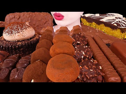 ASMR MUKBANG｜CHOCOLATE PARTY *ICE CREAM, MOCHI, TICO, DUBAI CHOCOLATE, TWIX, KINDER, CAKE 초콜릿 파티 먹방