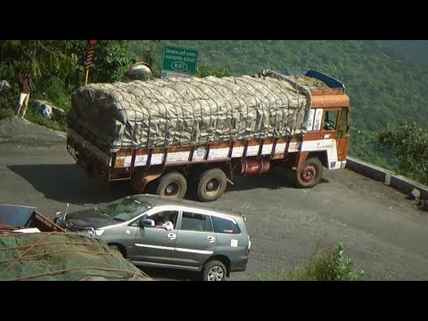 Load Lorry And Car Turning 9/27 Dhimbam Ghat Road Driving