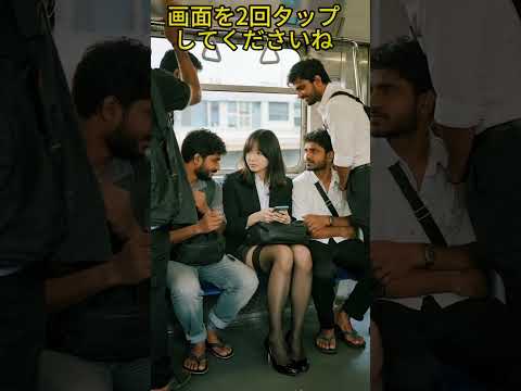 2050年の日本、外国人がいっぱい18 。OL JK High School Girls on Tokyo Trains JK 女子高生 電車,面白い 仕事帰り,通勤,朝活,満員出勤 残業 東京