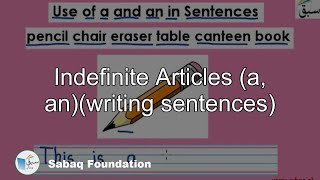 Indefinite Articles (a, an)(writing sentences)