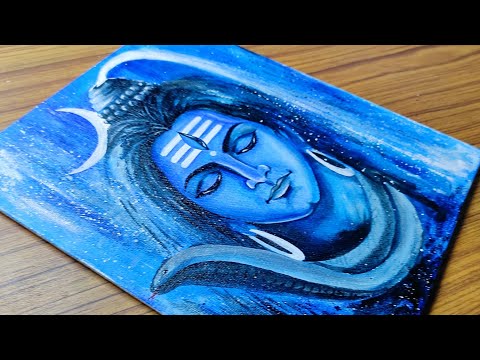 Lord shiva acrylic painting on canvas | Lord Shiva Drawing Colour