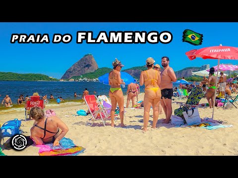 Walking on FLAMENGO BEACH — Rio de Janeiro 🇧🇷 Brazil — 2024 【 4K UHD 】