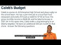 Caleb's Work and Income Overview