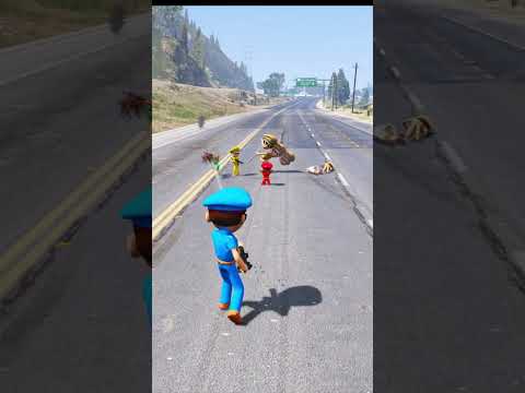 GTA V : BLUE LITTLE SINGHAM SAVING RED LITTLE SINGHAM #shorts